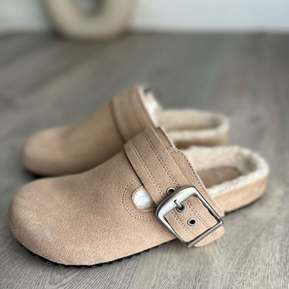 ZARA FAUX FUR LINED SUEDE CLOGS
BEIGE - Picture 11 of 14